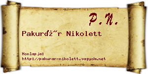 Pakurár Nikolett névjegykártya