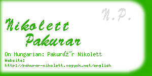 nikolett pakurar business card